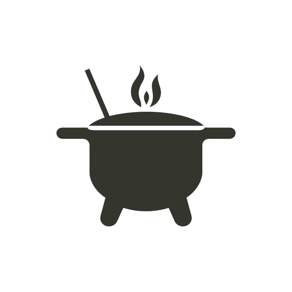 Fondue Pot Icon on White Background - Simple Vector Illustration