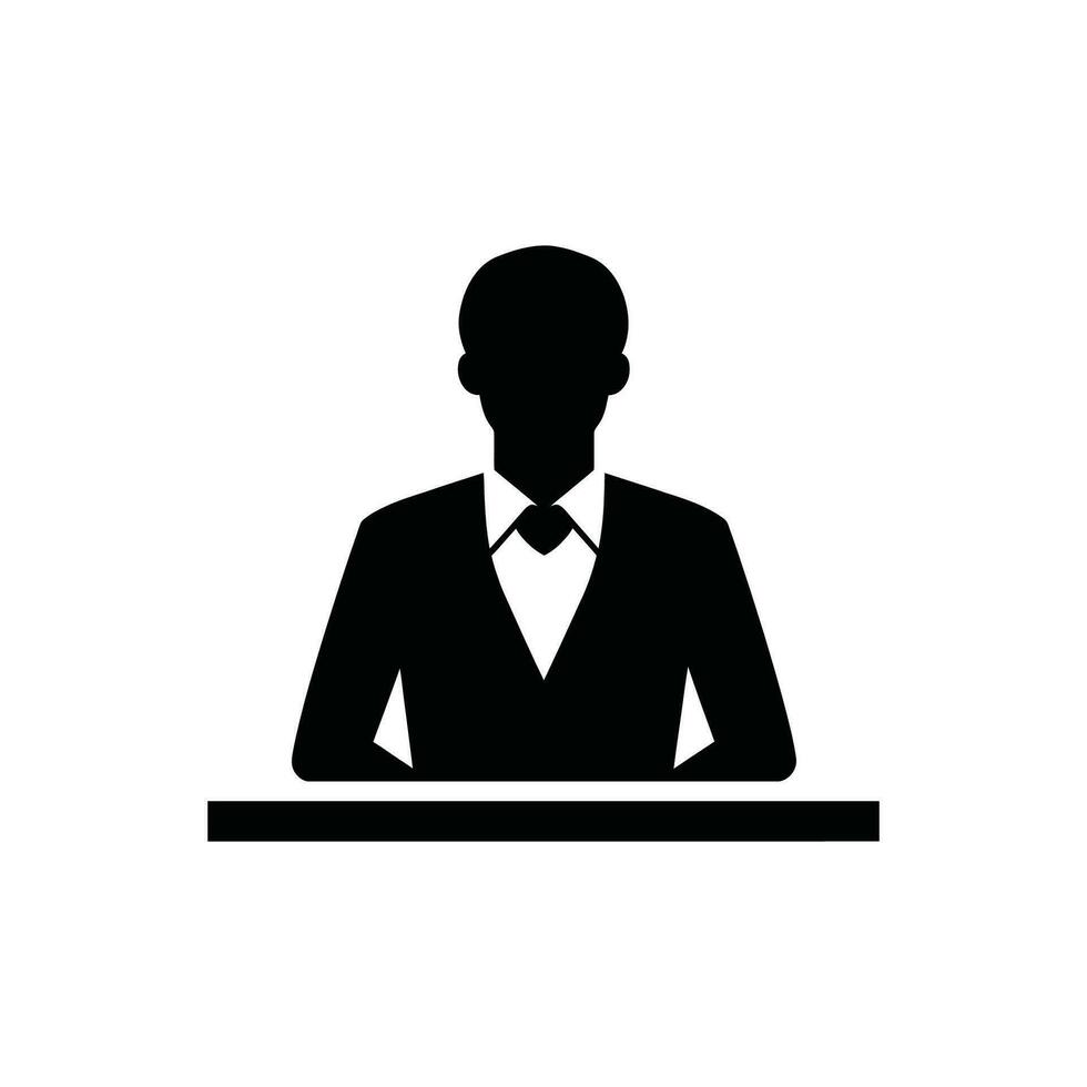 restaurante gerente icono en blanco antecedentes - sencillo vector ilustración