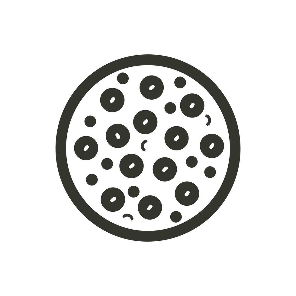 Pepperoni Pizza Icon on White Background - Simple Vector Illustration