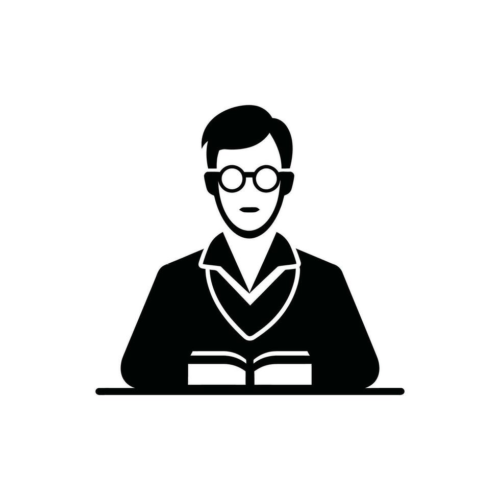 Teacher Icon on White Background - Simple Vector Illustration