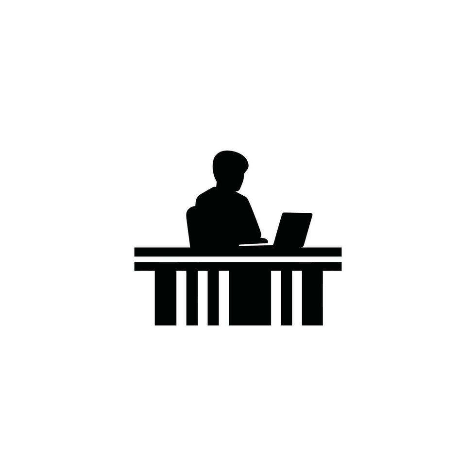 Statistician Icon on White Background - Simple Vector Illustration