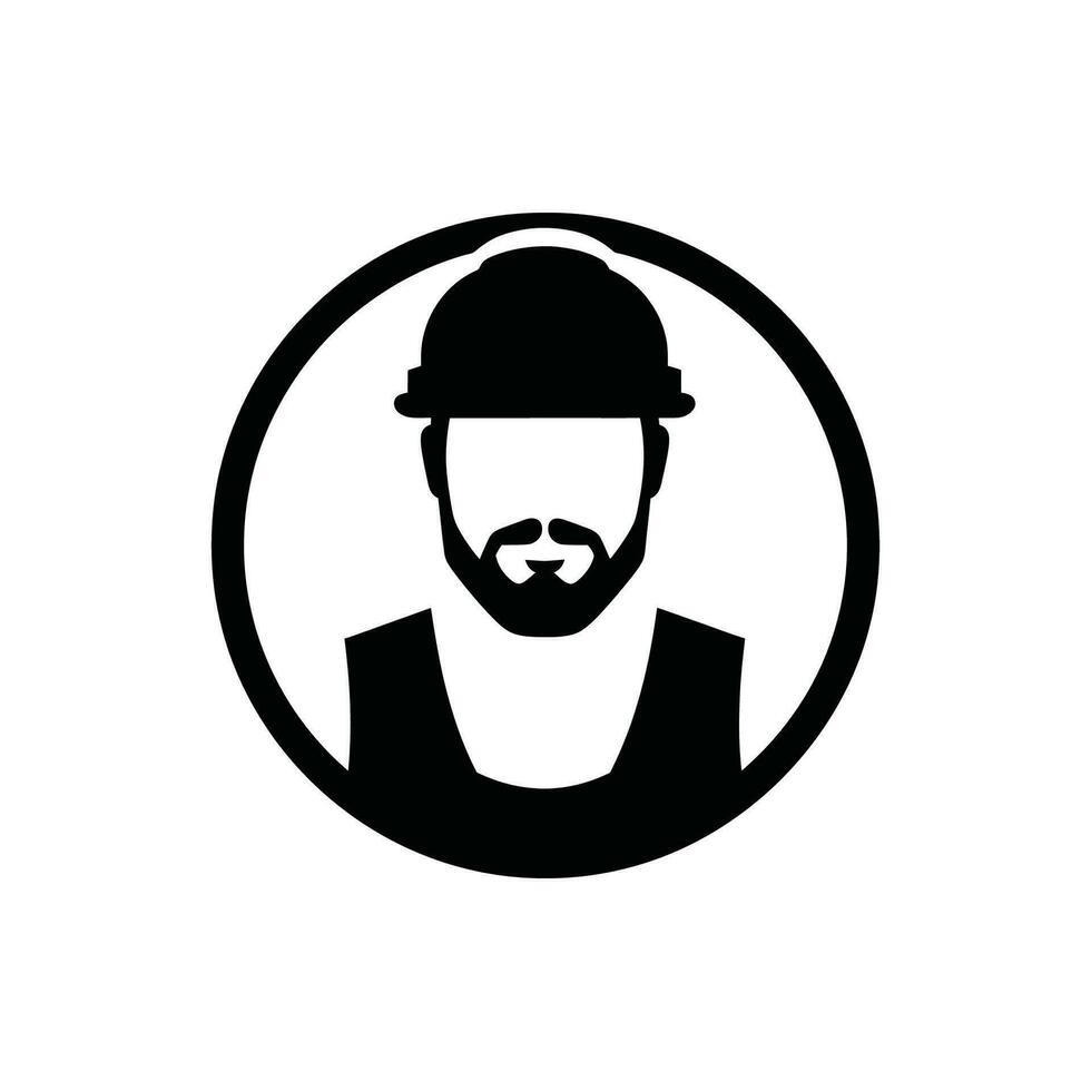 Construction Worker Icon on White Background - Simple Vector Illustration