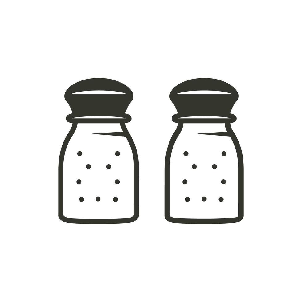 sal y pimienta icono en blanco antecedentes - sencillo vector ilustración
