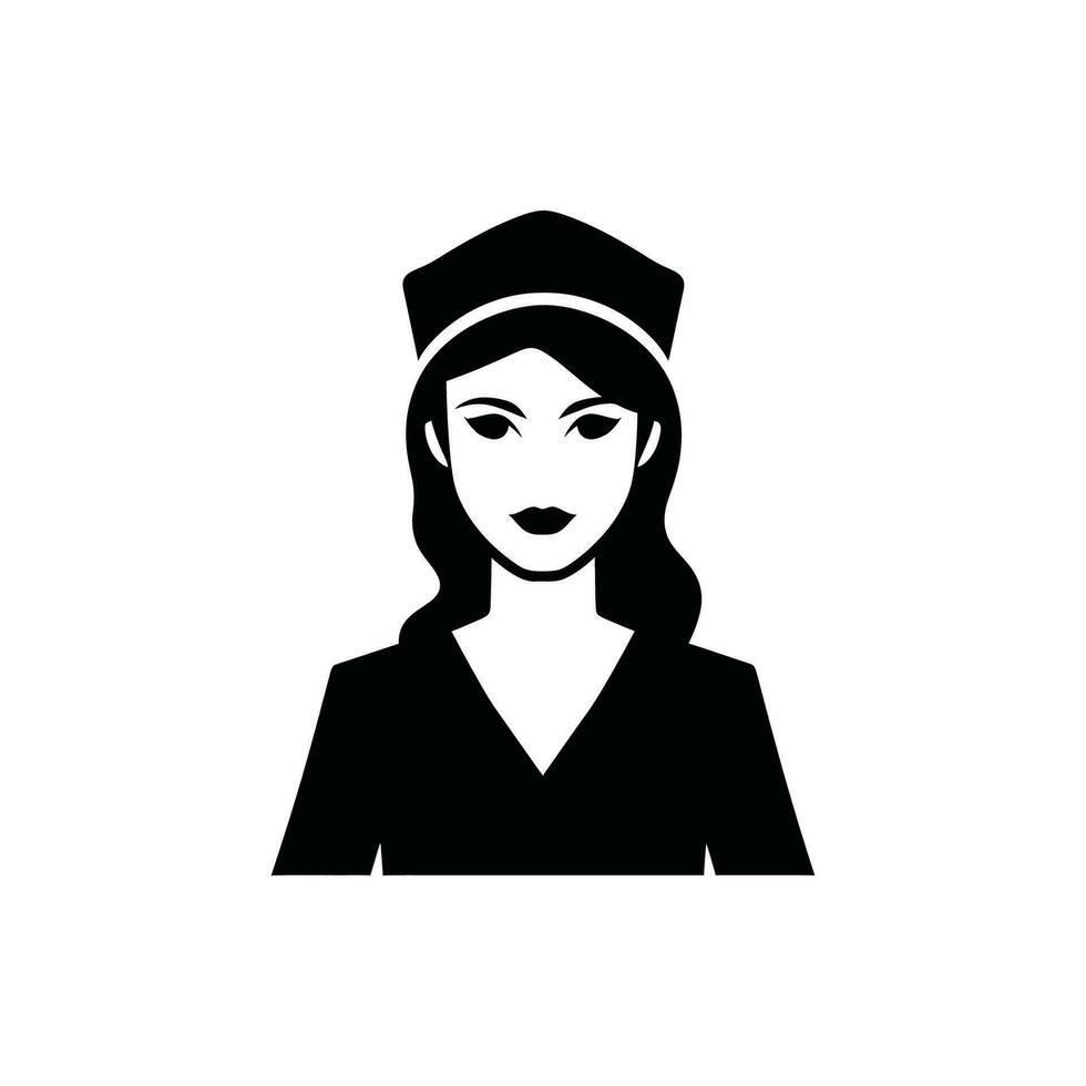 registrado enfermero icono en blanco antecedentes - sencillo vector ilustración