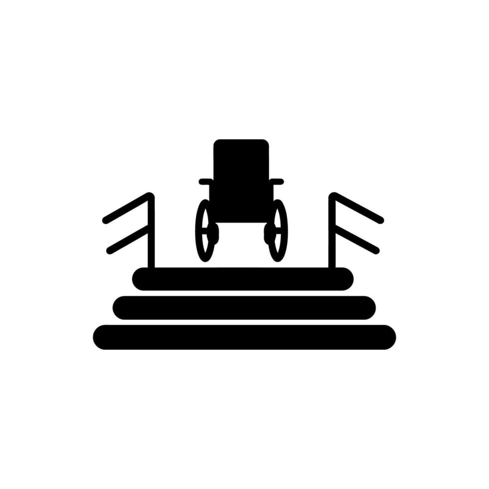 Wheelchair ramp icon on white background vector