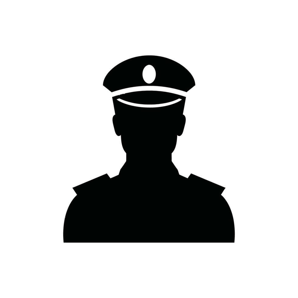 policía oficial icono en blanco antecedentes - sencillo vector ilustración