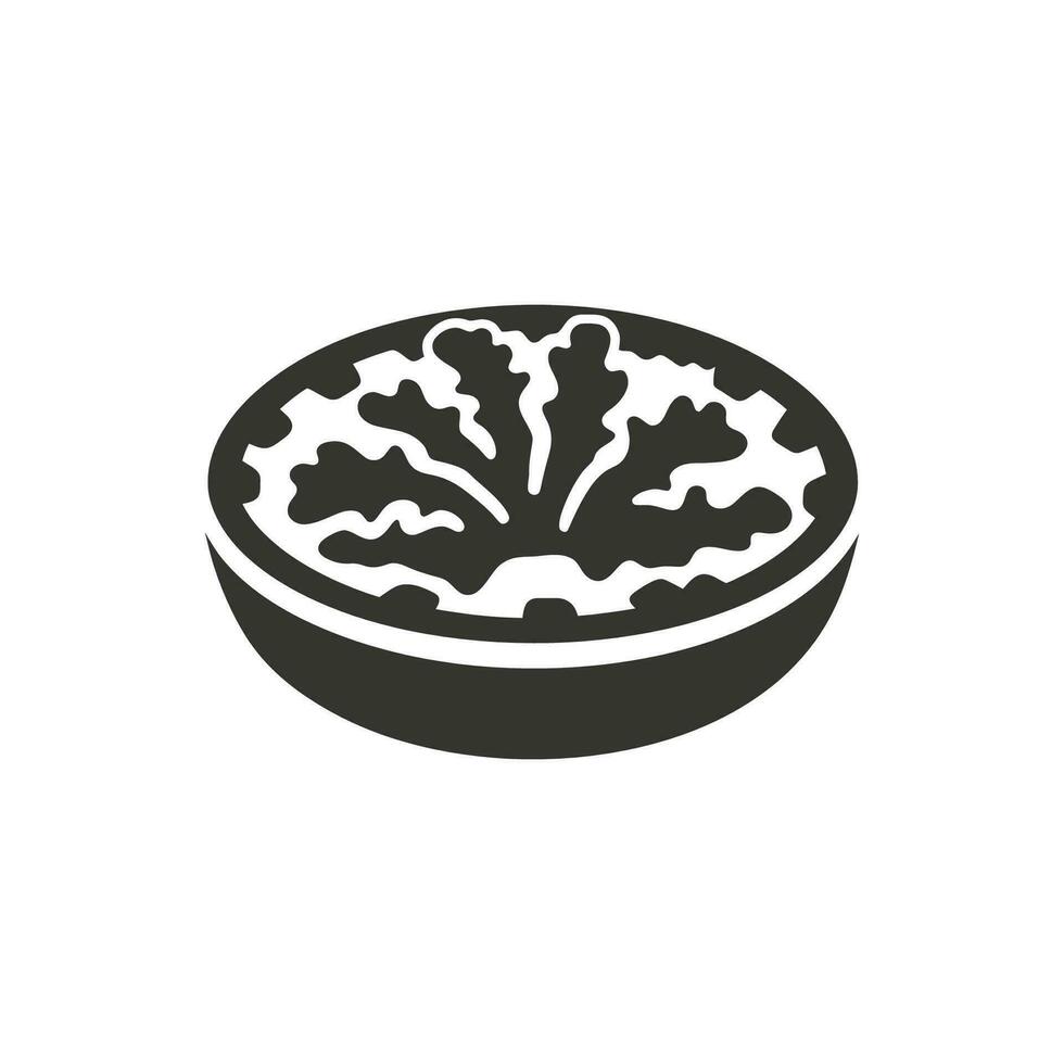 Spinach Quiche Icon on White Background - Simple Vector Illustration