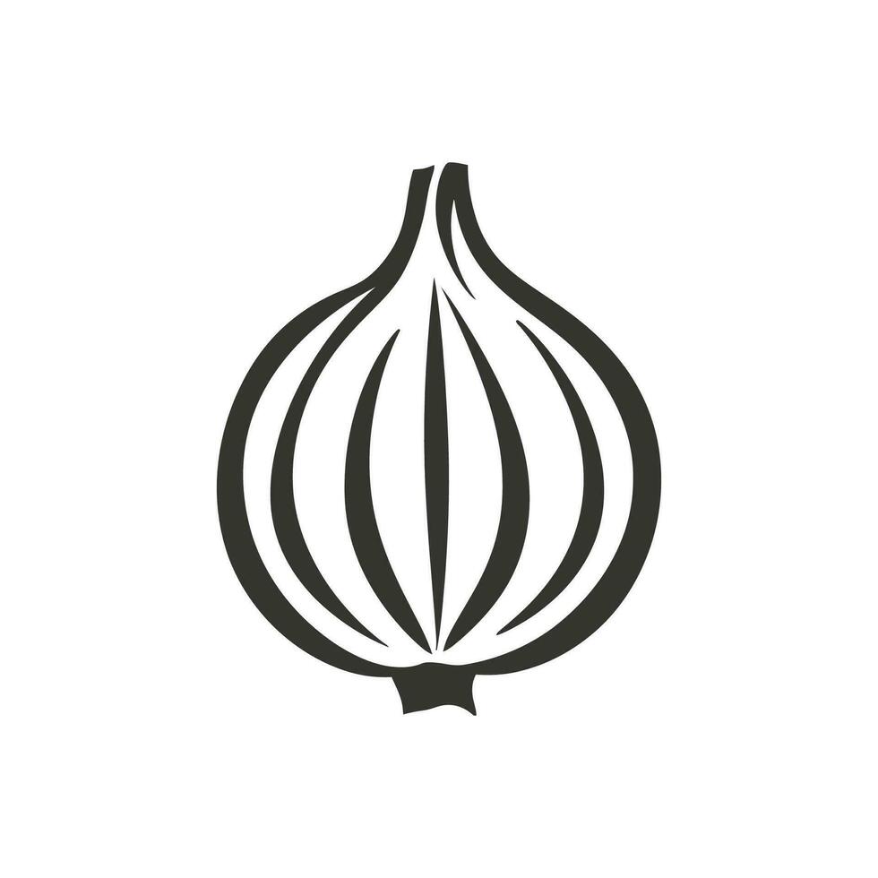 White Onion Slices Icon on White Background - Simple Vector Illustration