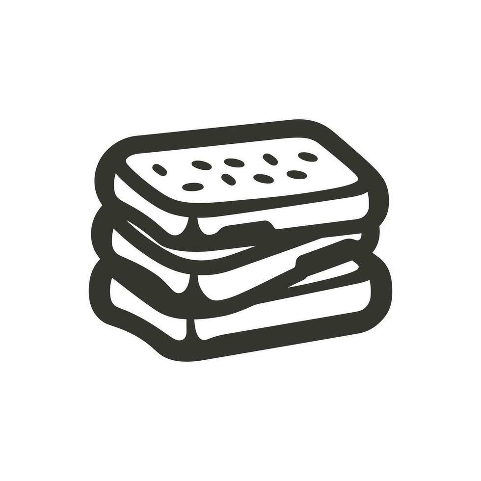 Gourmet Grilled Cheese Icon on White Background - Simple Vector