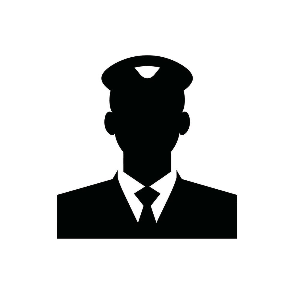 Airline Pilot Icon on White Background - Simple Vector Illustration