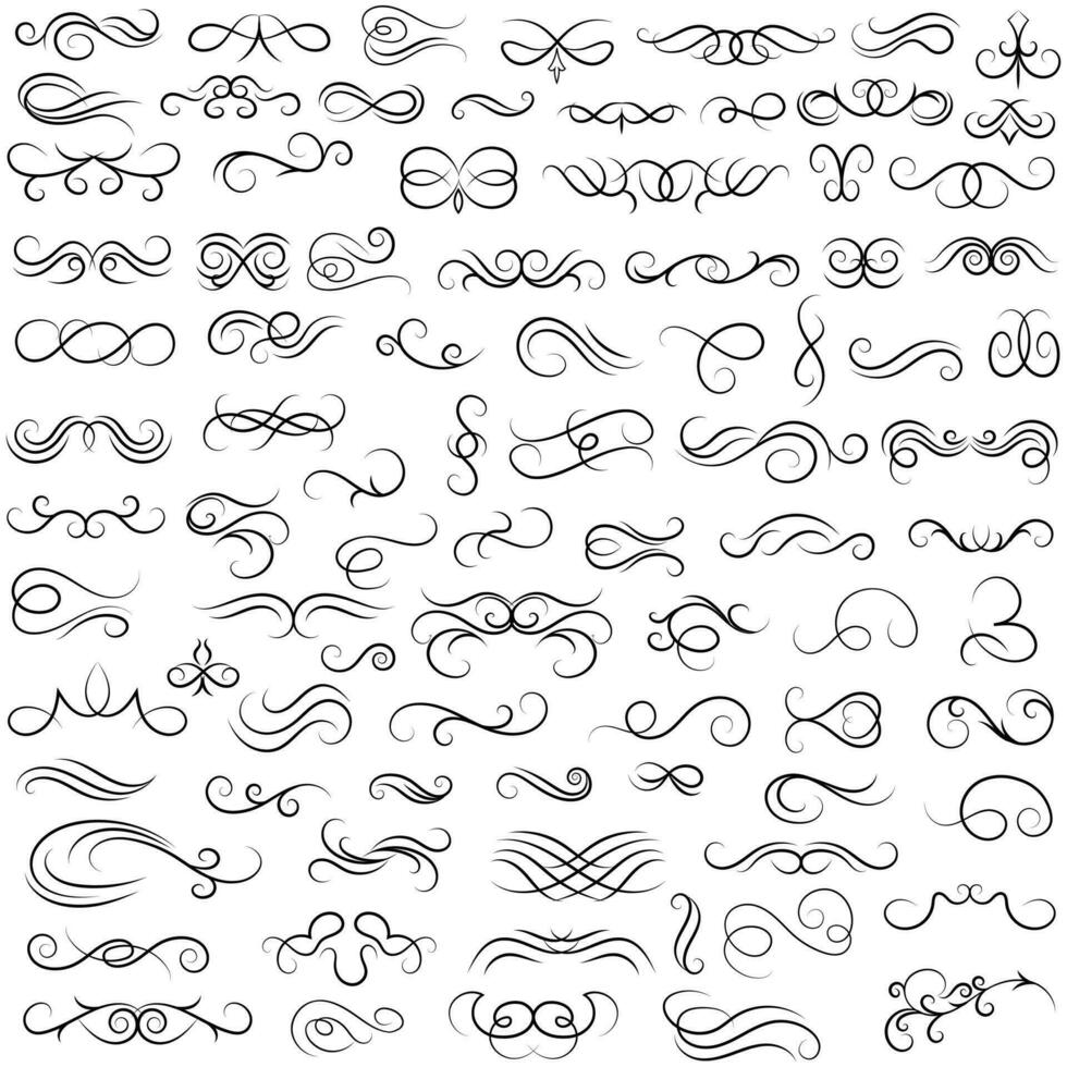 Vector graphic elements for design vector elements. Swirl elements decorative illustration. Classic calligraphy swirls, greeting cards, wedding invitations, royal certificates and graphic design.
