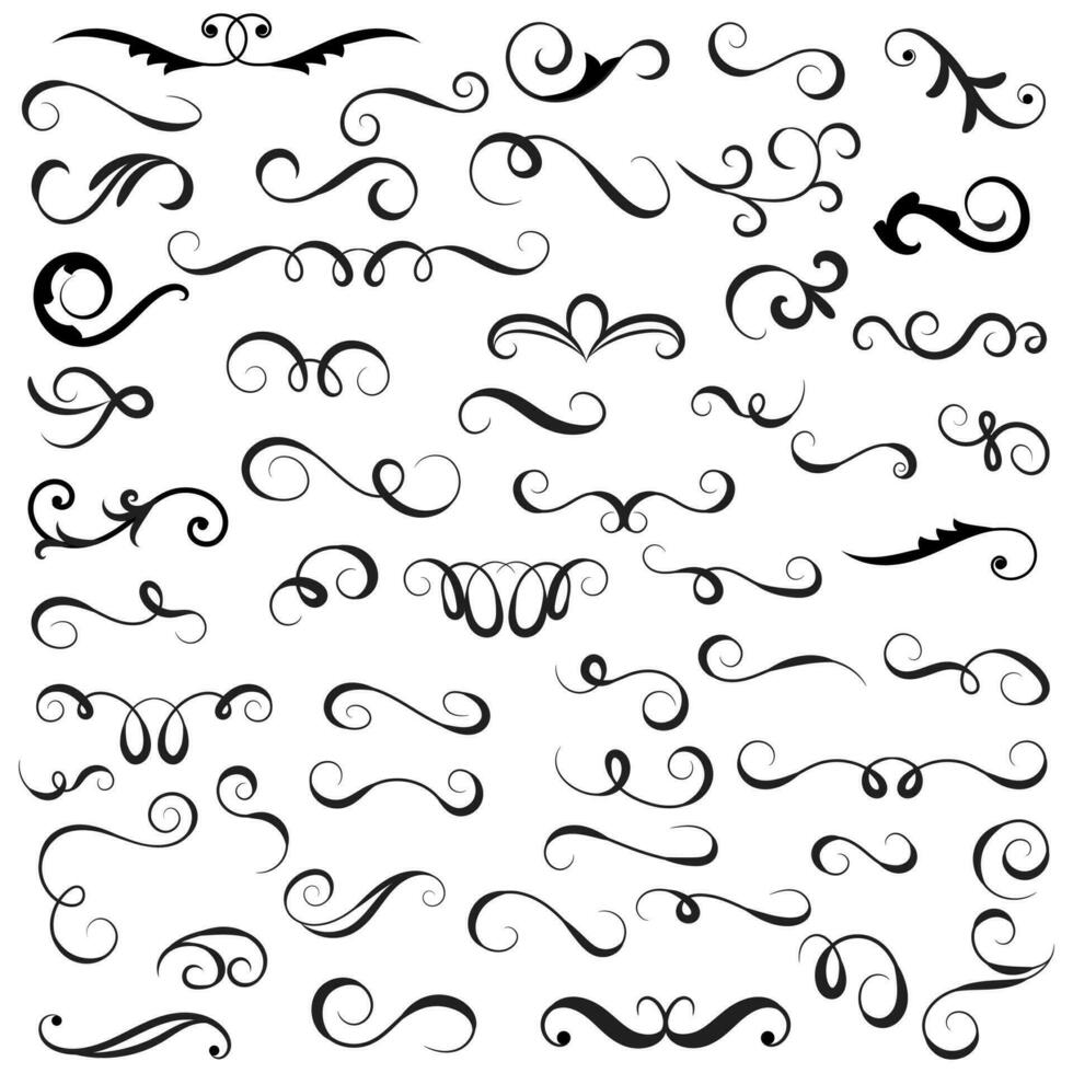 Vector graphic elements for design vector elements. Swirl elements decorative illustration. Classic calligraphy swirls, greeting cards, wedding invitations, royal certificates and graphic design.