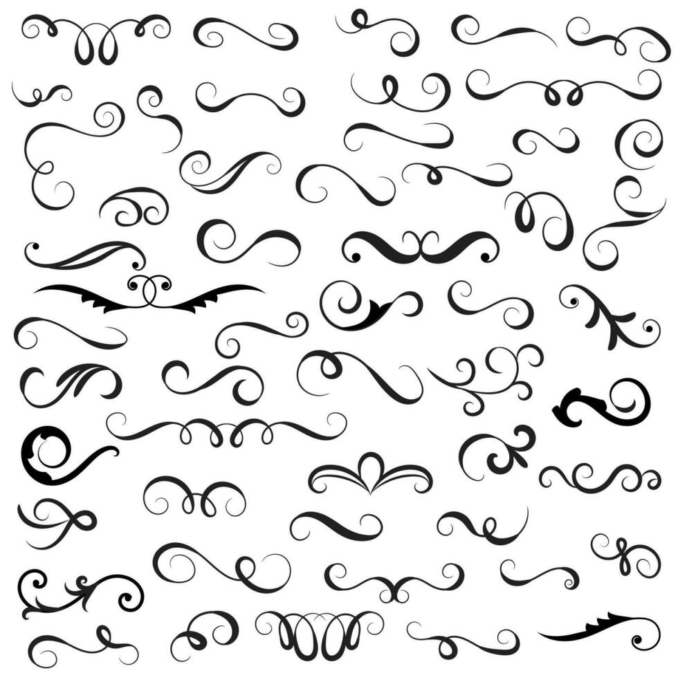 Vector graphic elements for design vector elements. Swirl elements decorative illustration. Classic calligraphy swirls, greeting cards, wedding invitations, royal certificates and graphic design.