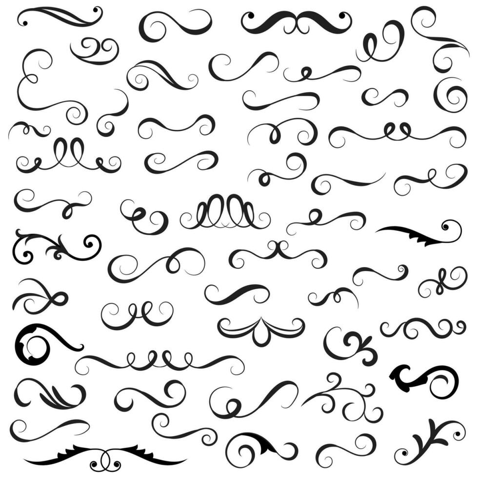 Vector graphic elements for design vector elements. Swirl elements decorative illustration. Classic calligraphy swirls, greeting cards, wedding invitations, royal certificates and graphic design.