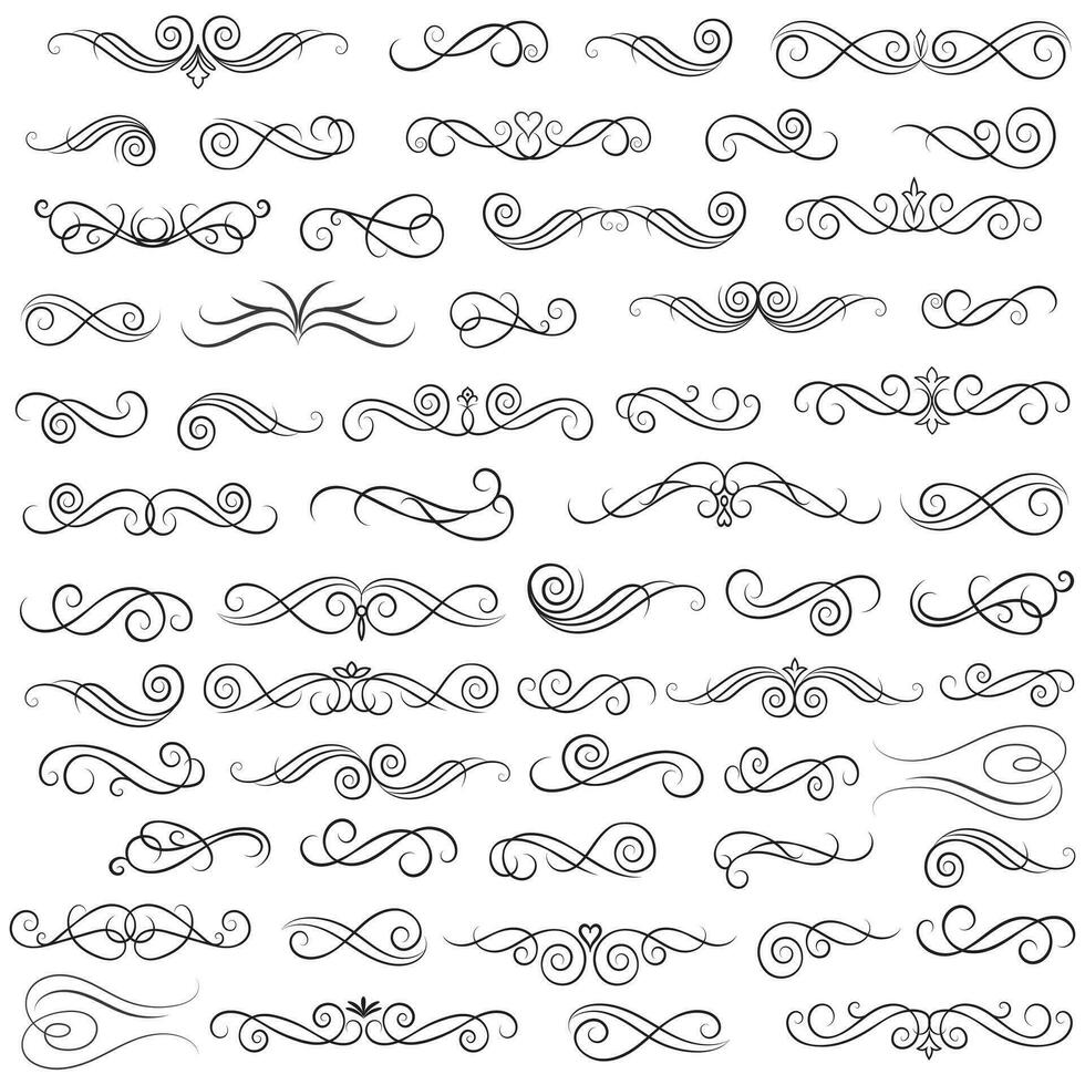 Vector graphic elements for design vector elements. Swirl elements decorative illustration. Classic calligraphy swirls, greeting cards, wedding invitations, royal certificates and graphic design.