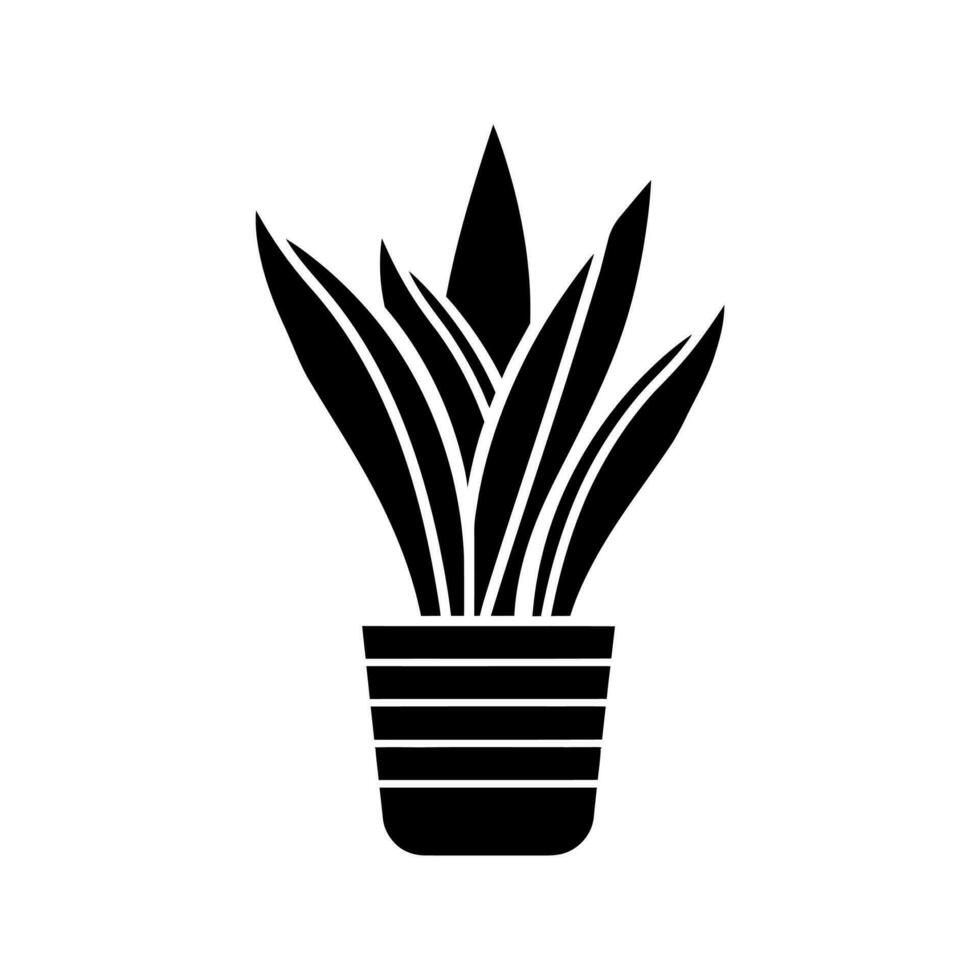 Variegated Snake Plant Icon - Simple Vector Illustration