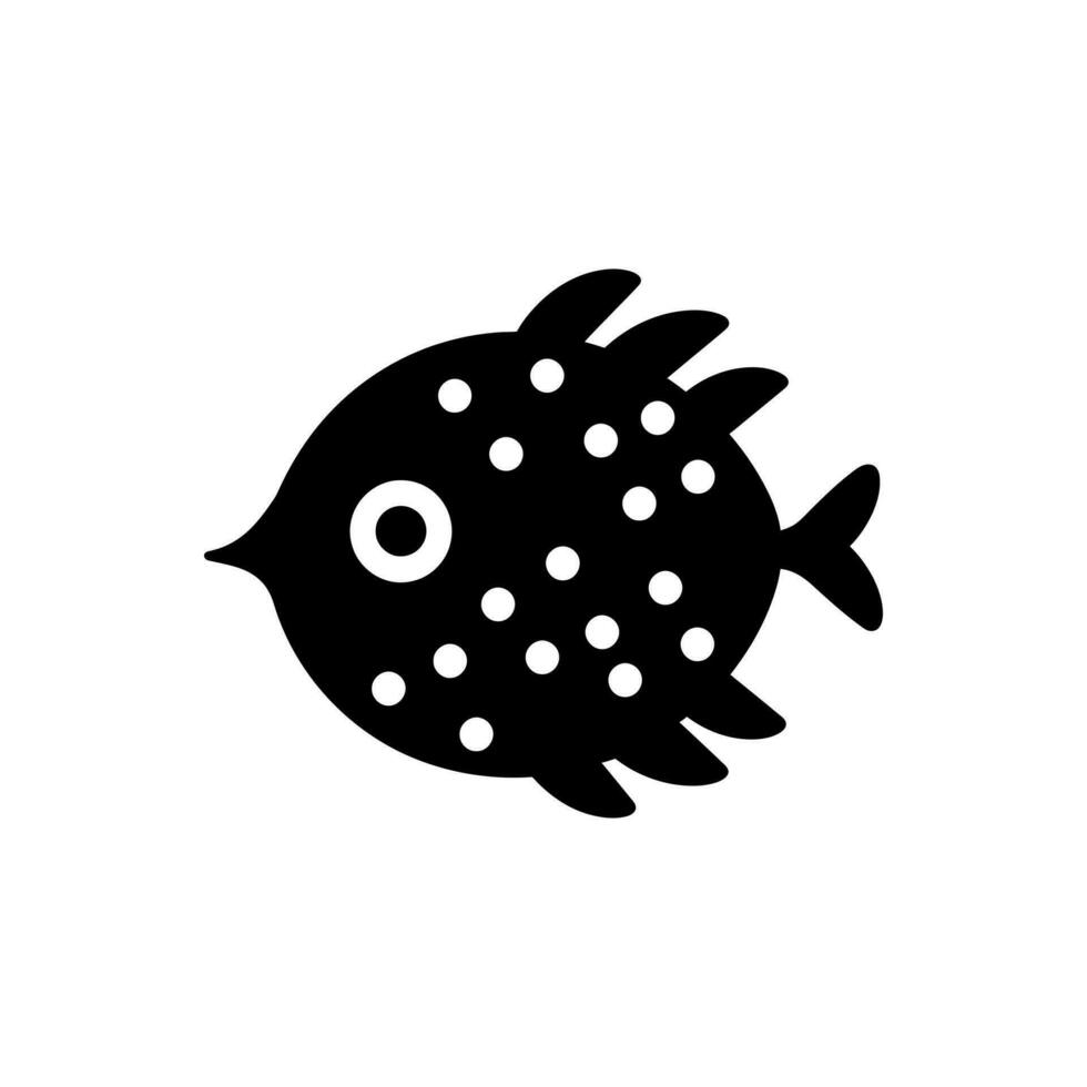 Pufferfish Icon on White Background - Simple Vector Illustration