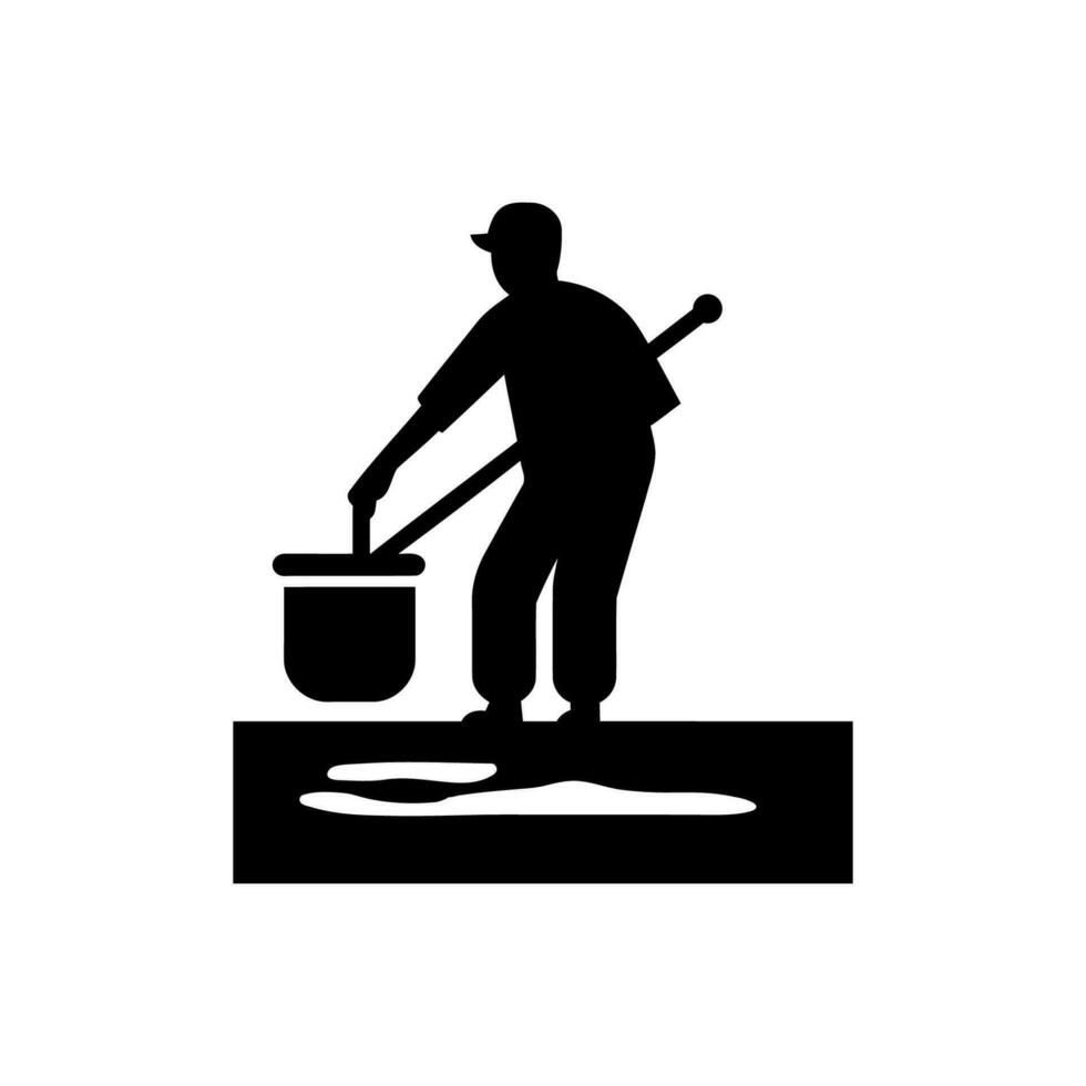 Sanitation worker icon on white background vector