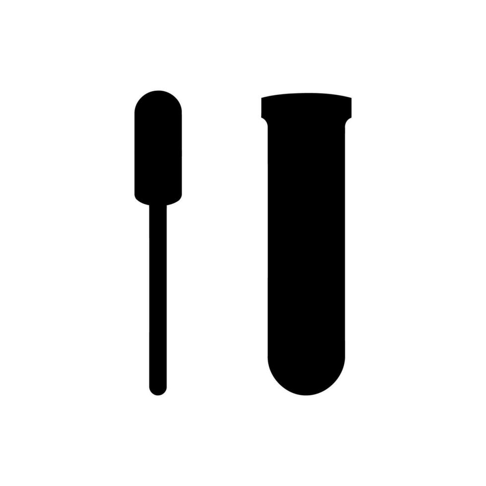 Swab and Tube icon on white background vector