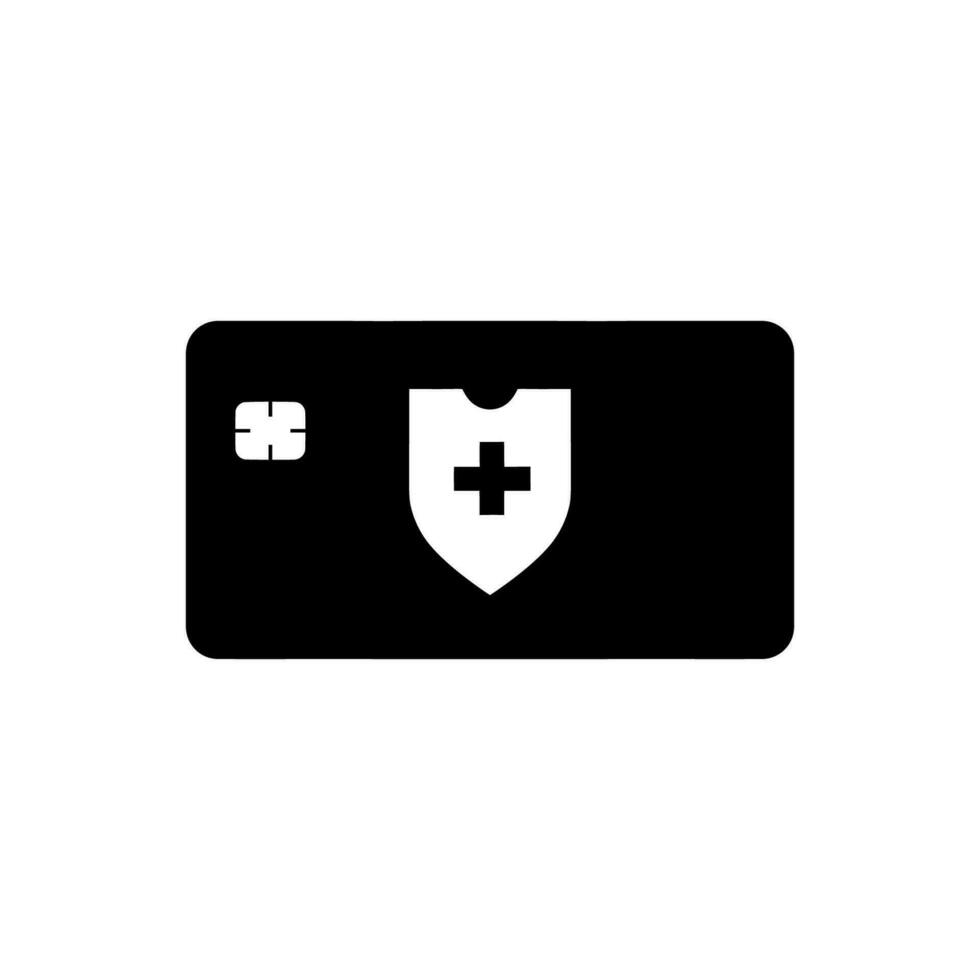 salud seguro tarjeta icono en blanco antecedentes vector