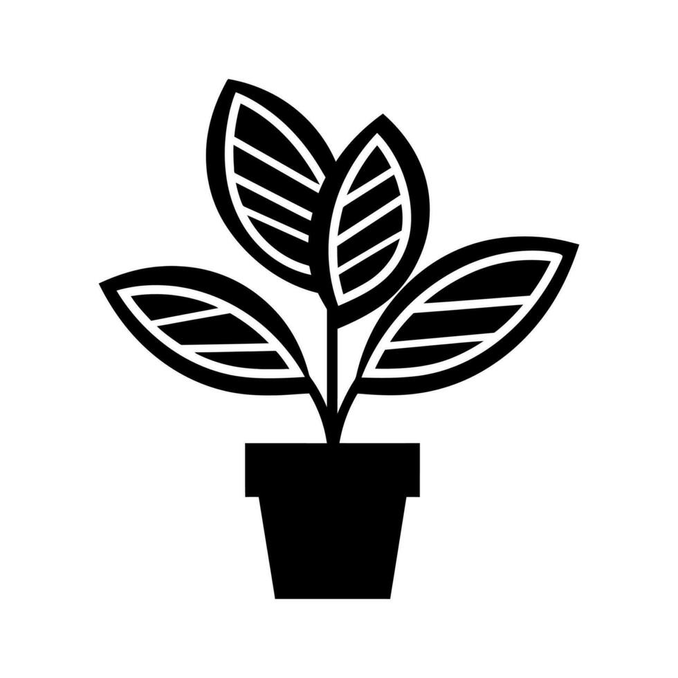 Calathea Zebrina plant Icon - Simple Vector Illustration