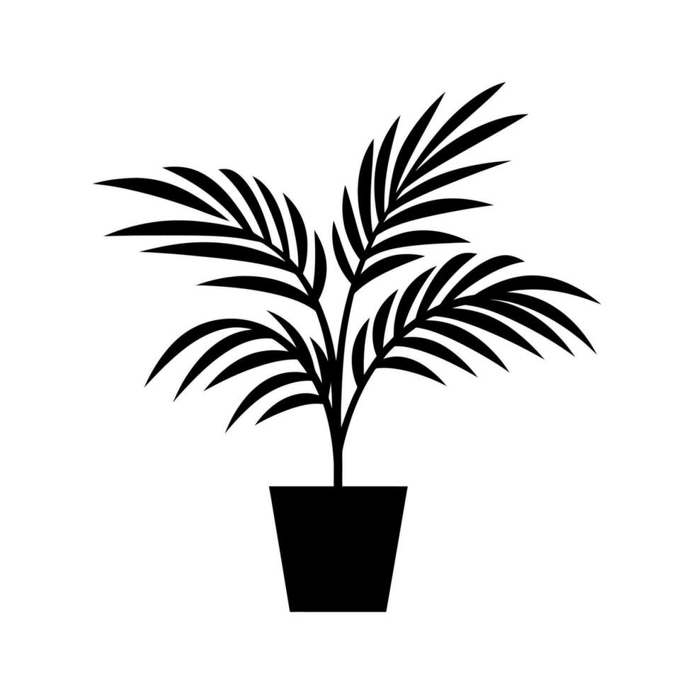 Areca Palm plant Icon - Simple Vector Illustration