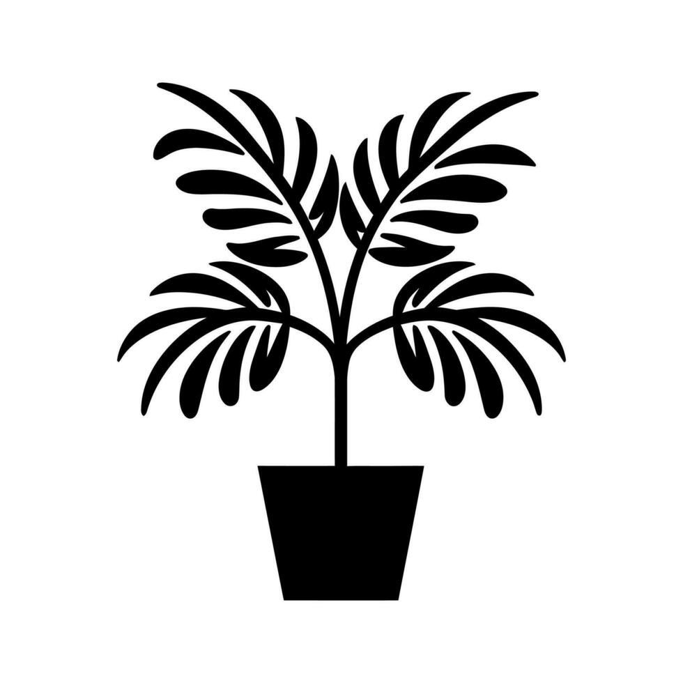 Parlor Palm plant Icon - Simple Vector Illustration