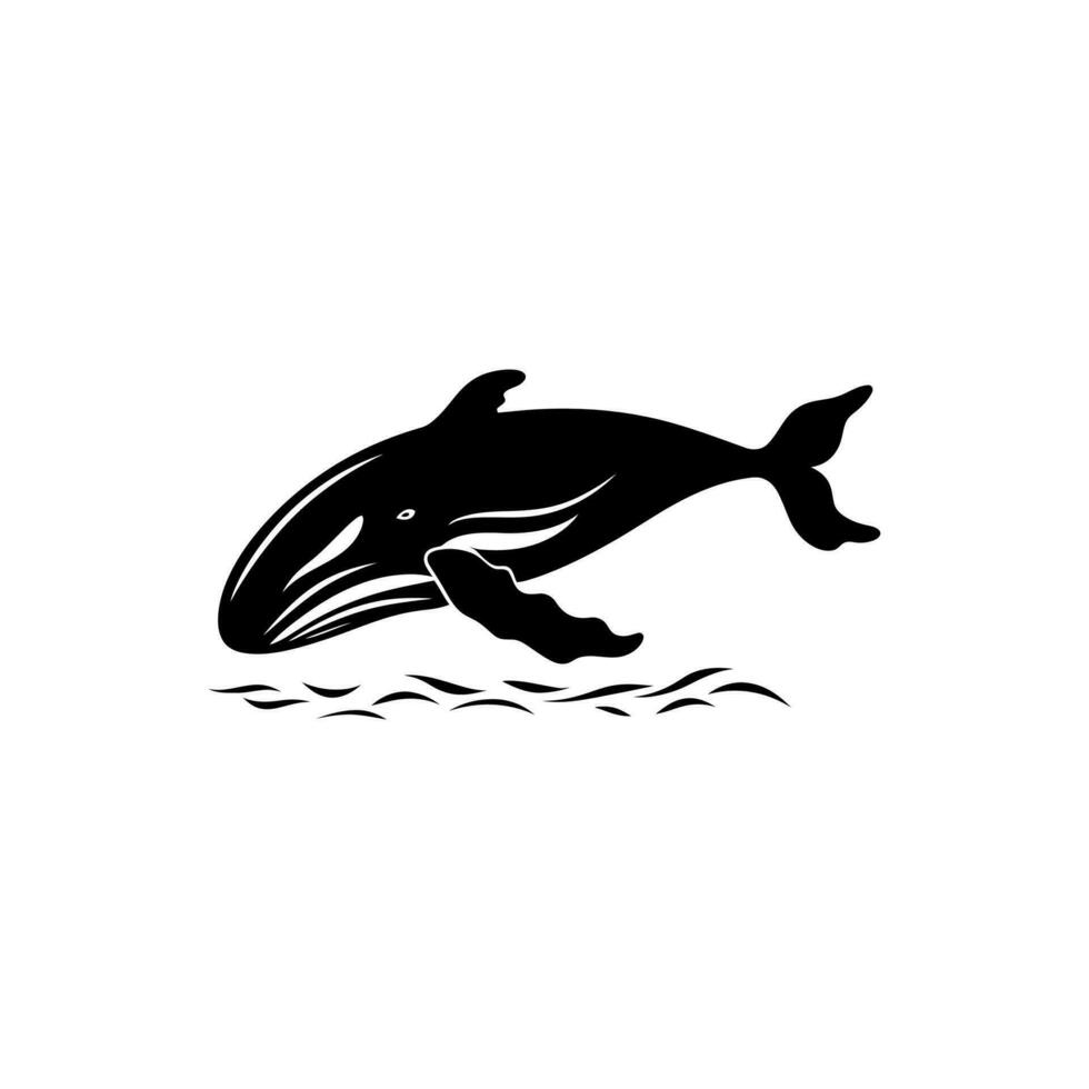 Humpback whale Icon on White Background - Simple Vector Illustration