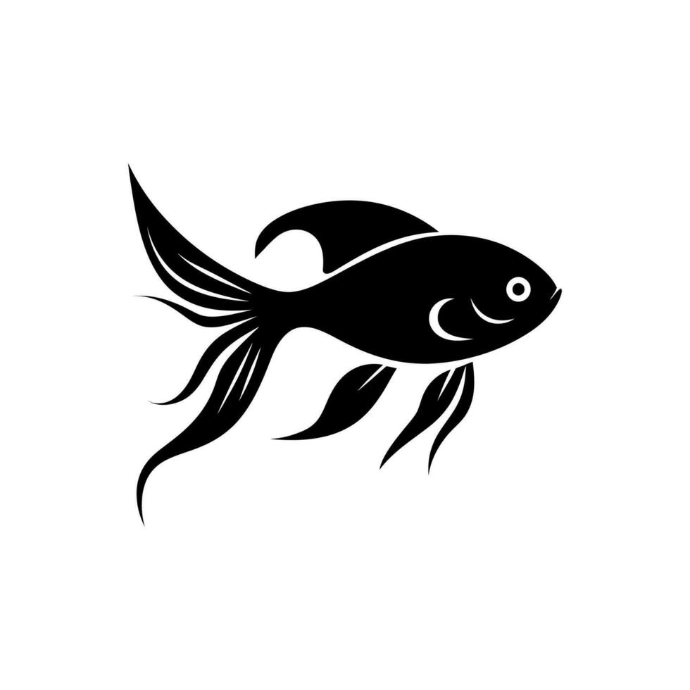 guppy pescado icono en blanco antecedentes - sencillo vector ilustración