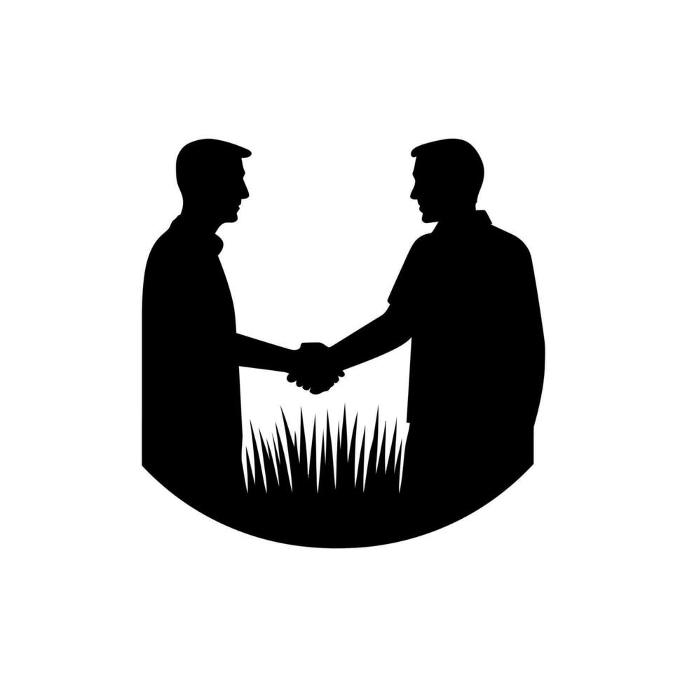 Farmers Shaking Hands icon isolated on white background vector