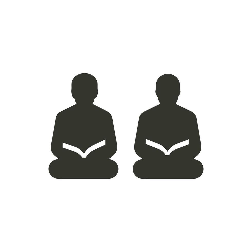 People reading the Quran icon - Simple Vector Illustration