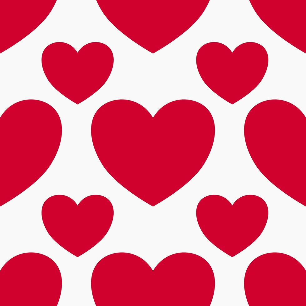 seamless pattern with red hearts vector