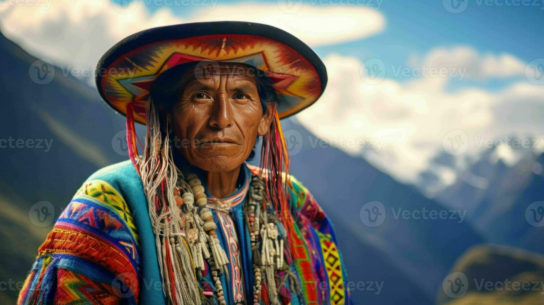 AI generated A Peruvian in Andean attire photo