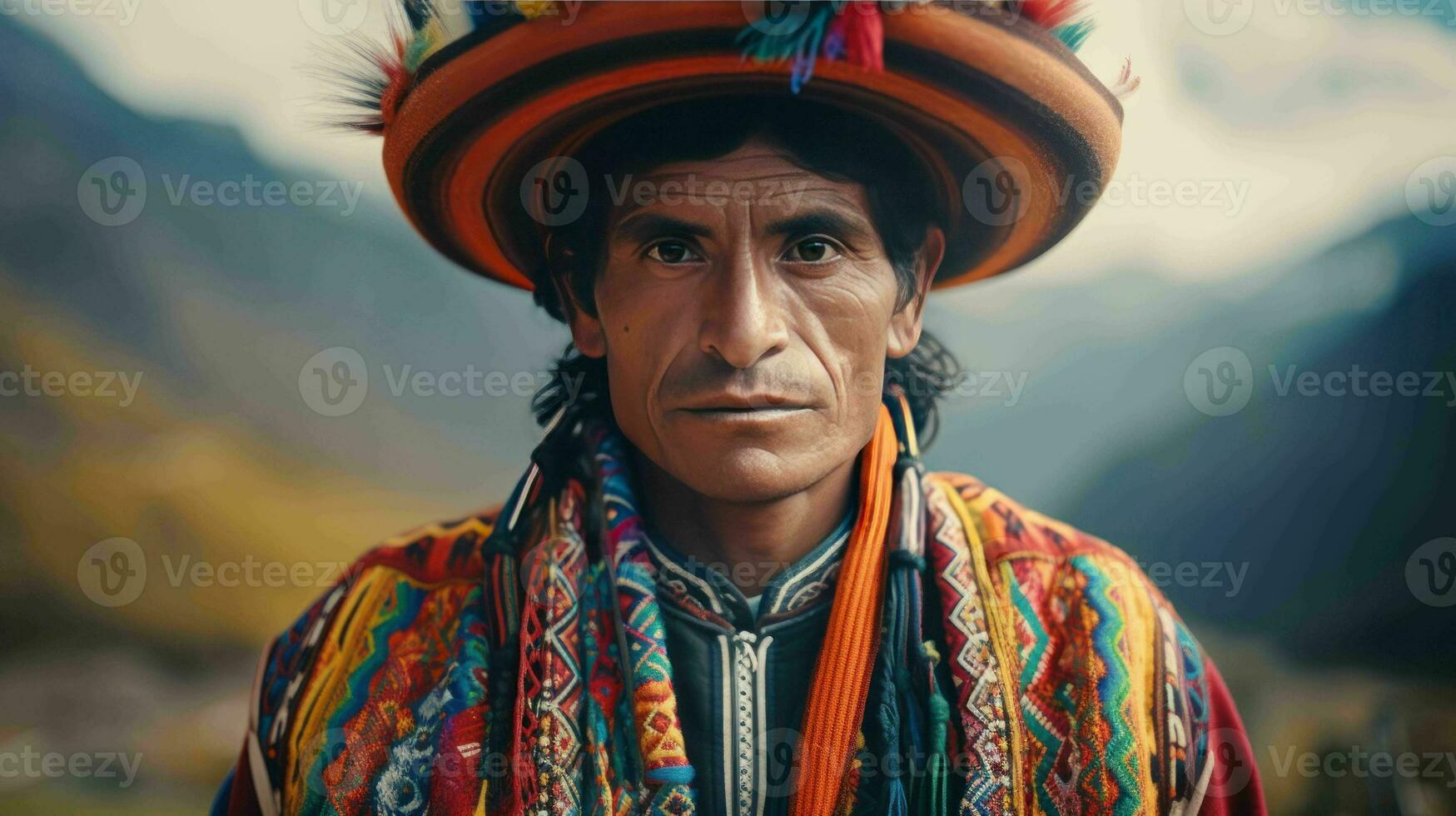 AI generated A Peruvian in Andean attire photo