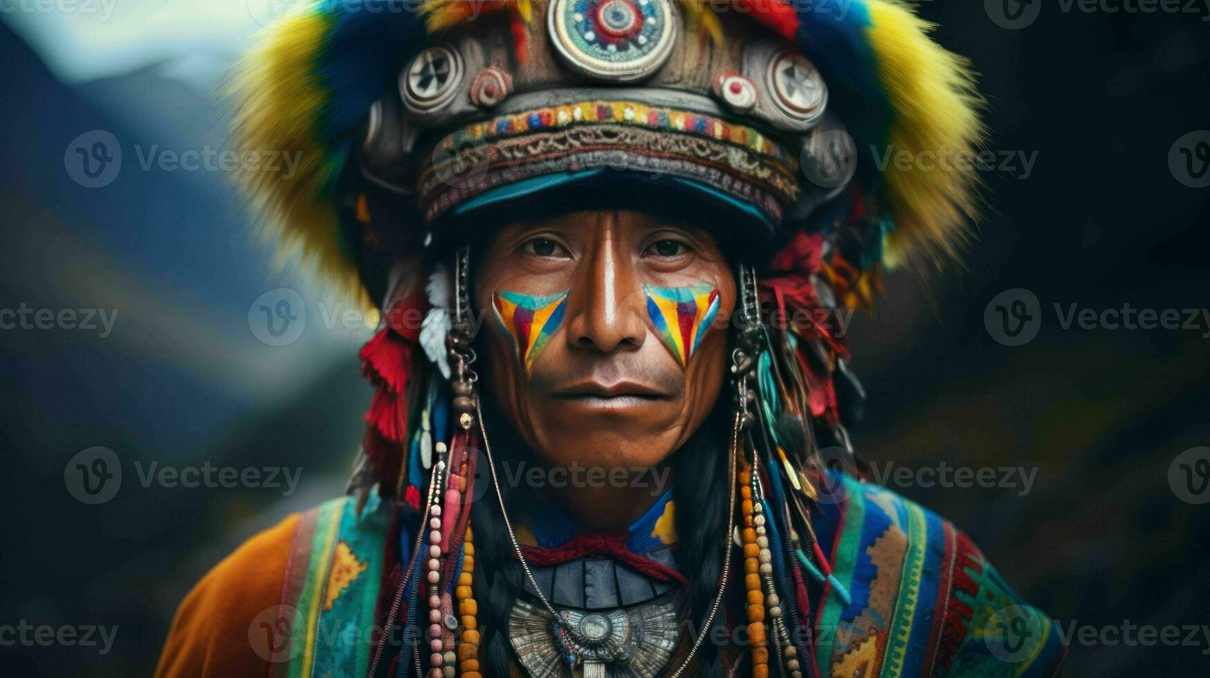AI generated A Peruvian in Andean attire photo