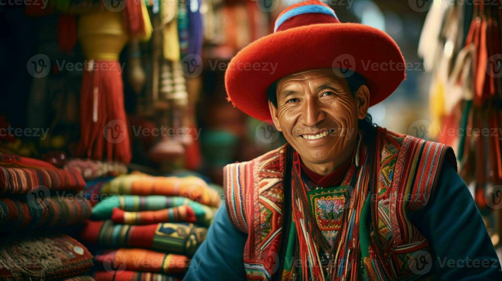 AI generated A Peruvian in Andean attire photo