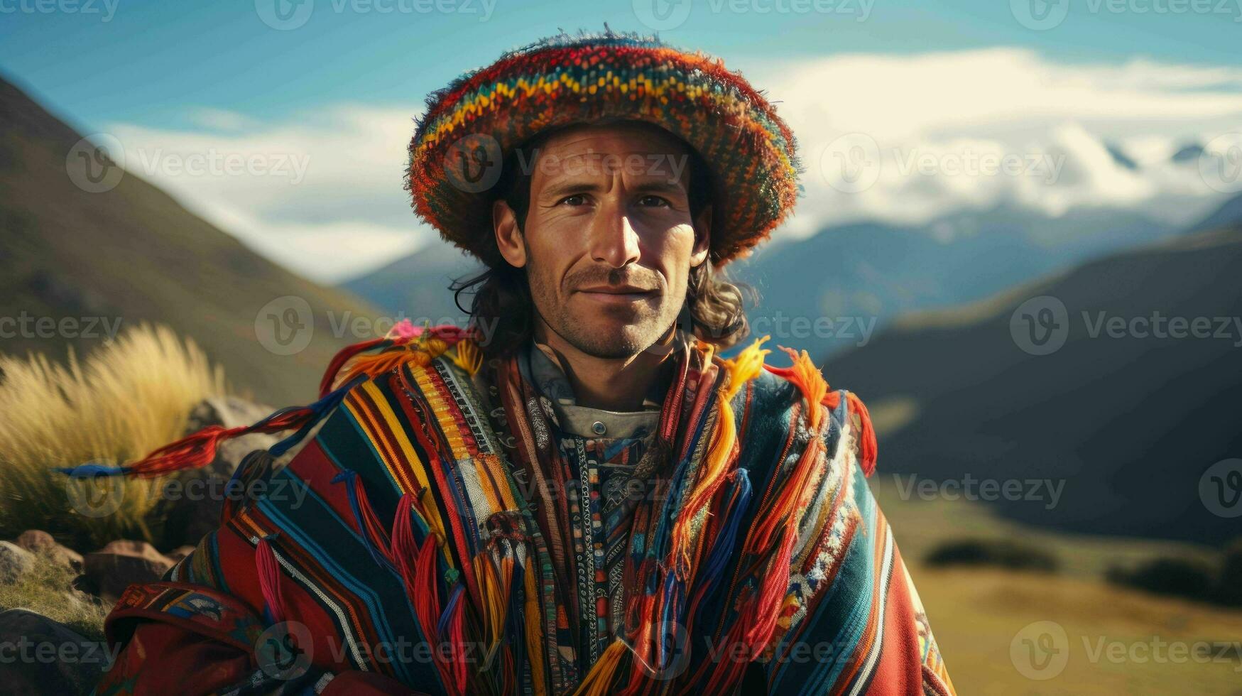 AI generated A Peruvian in Andean attire photo