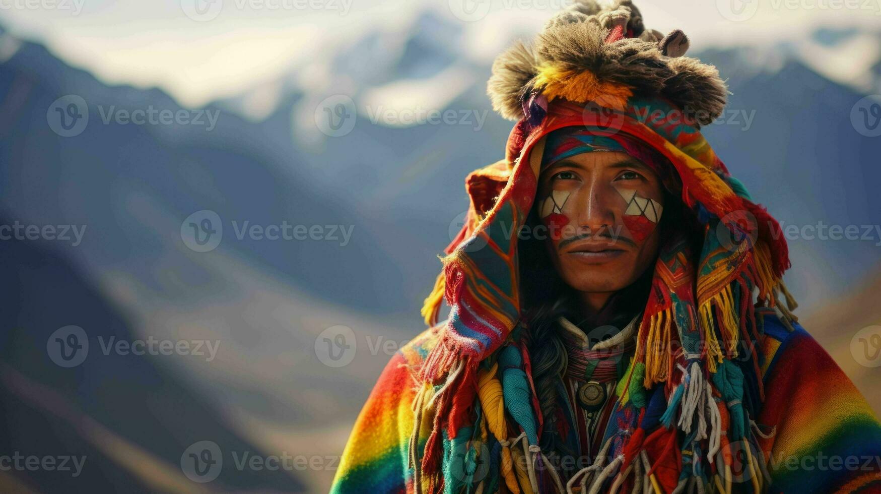 AI generated A Peruvian in Andean attire photo