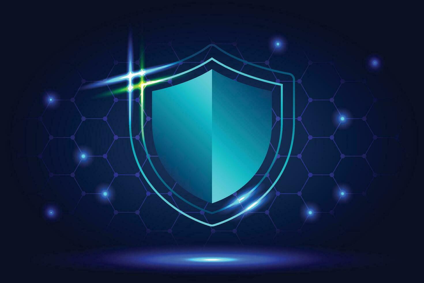 Technology Background, Shield Hologram vector