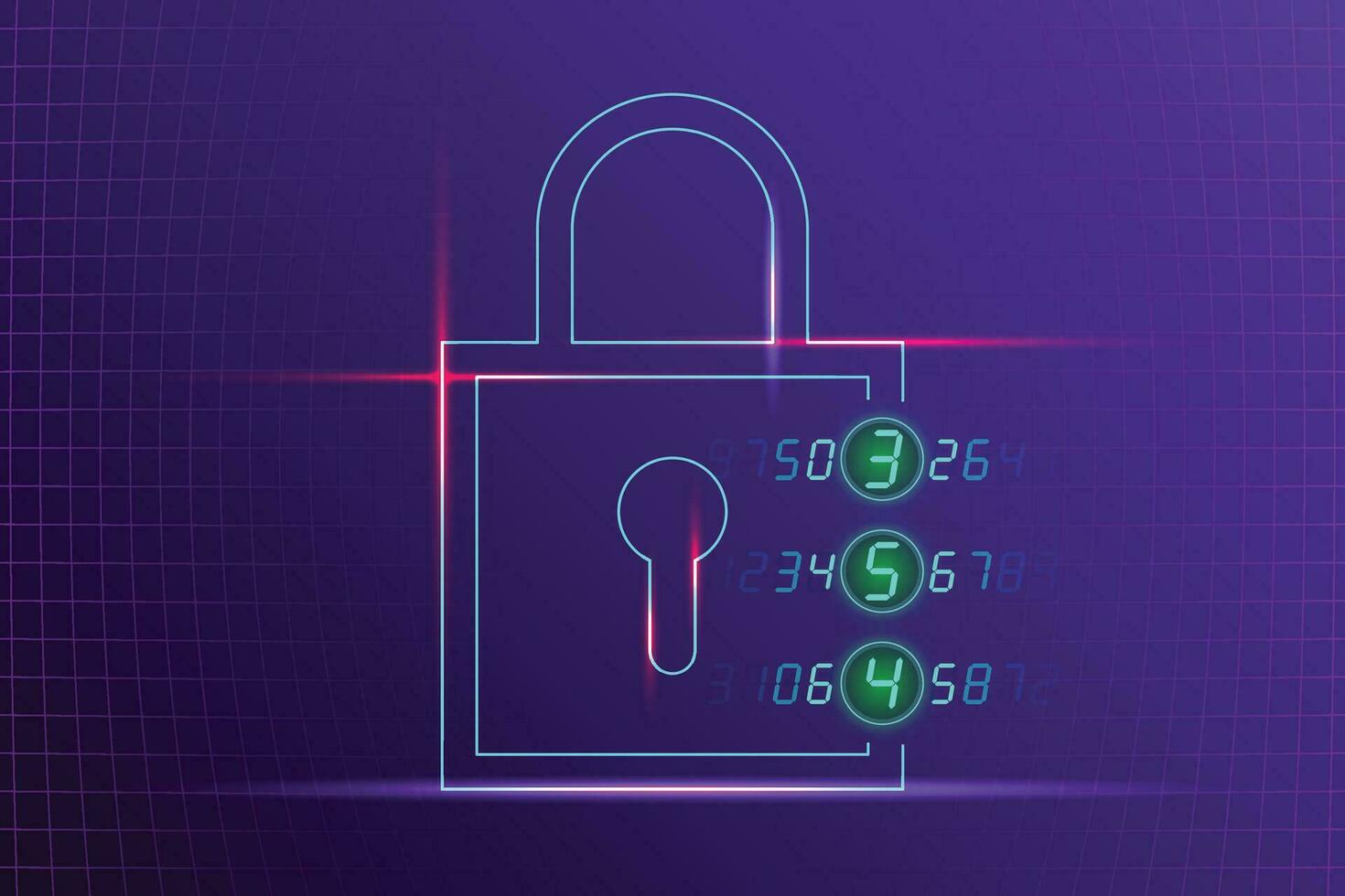 Lock Key with Password, Cyber Security Concept. 34781169 Vector Art at