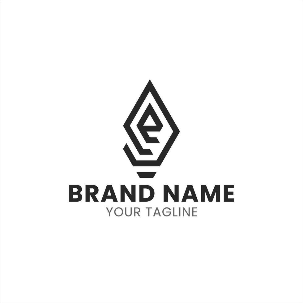 Initial logo with a shape like a pen or eye in a minimalist and simple style vector