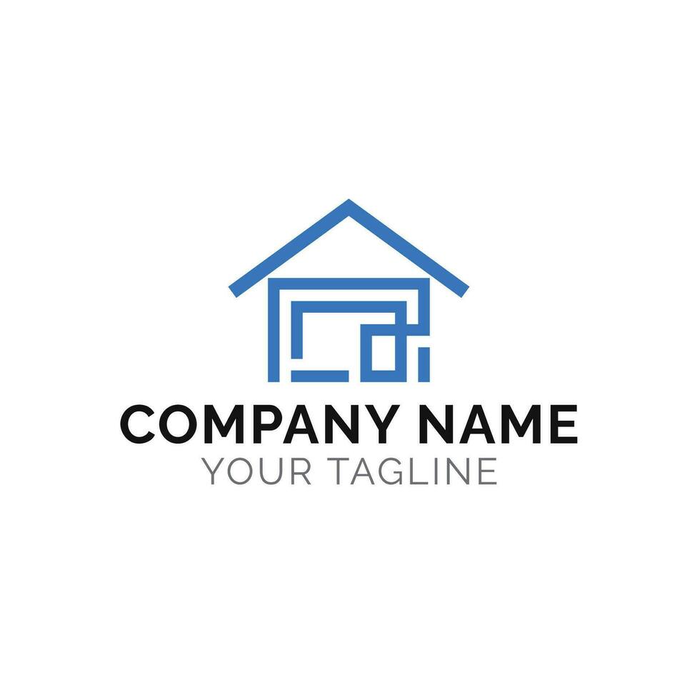 Logo abstract,simple ,minimalist and modern shape home for construction company or anything else related vector