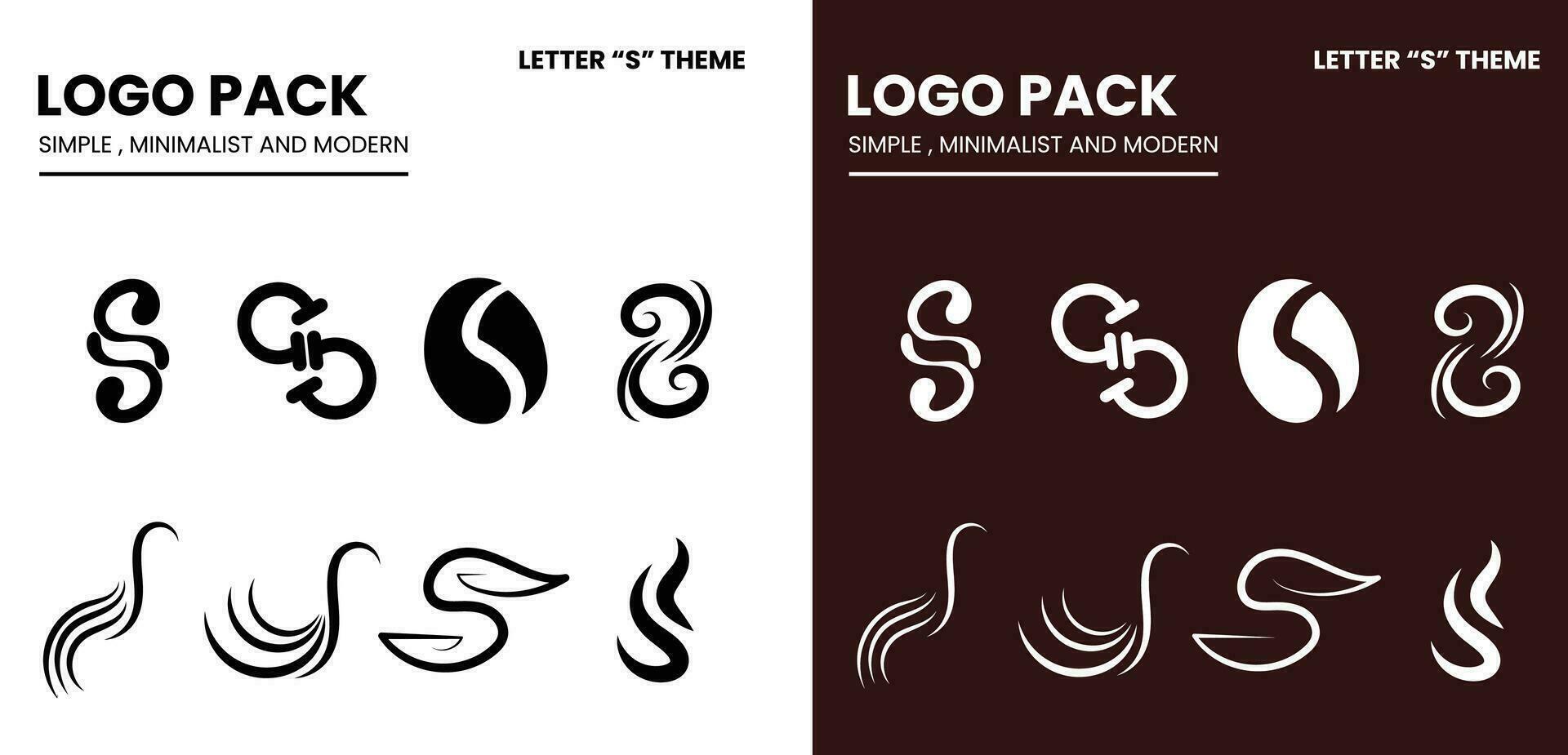 Logo pack with a simple minimalist and modern style with a letter S theme vector