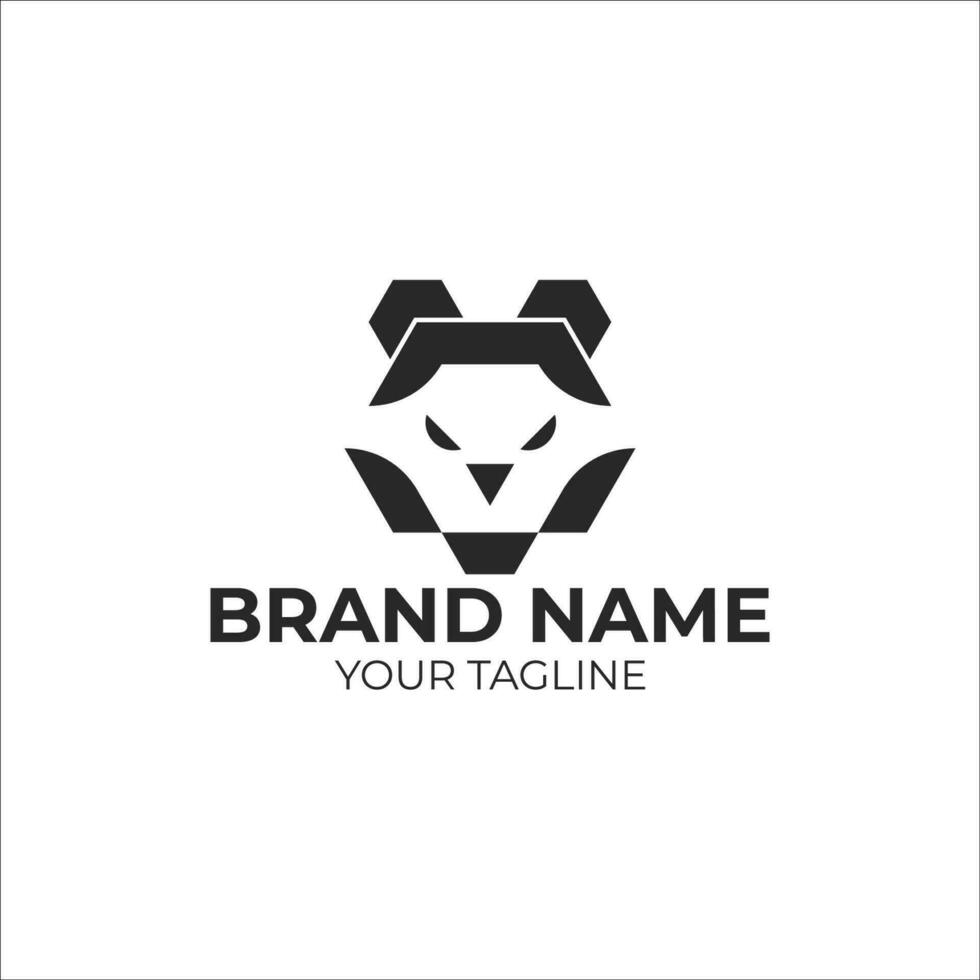 A logo with a minimalist, simple and modern style with a bear shape vector