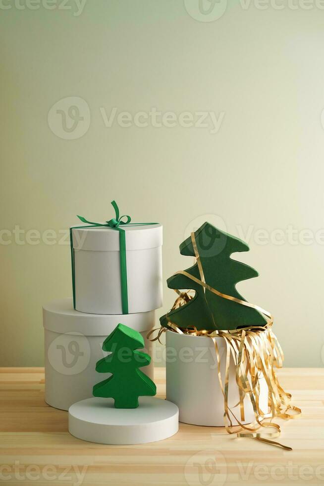 Christmas interior with different gifts. photo