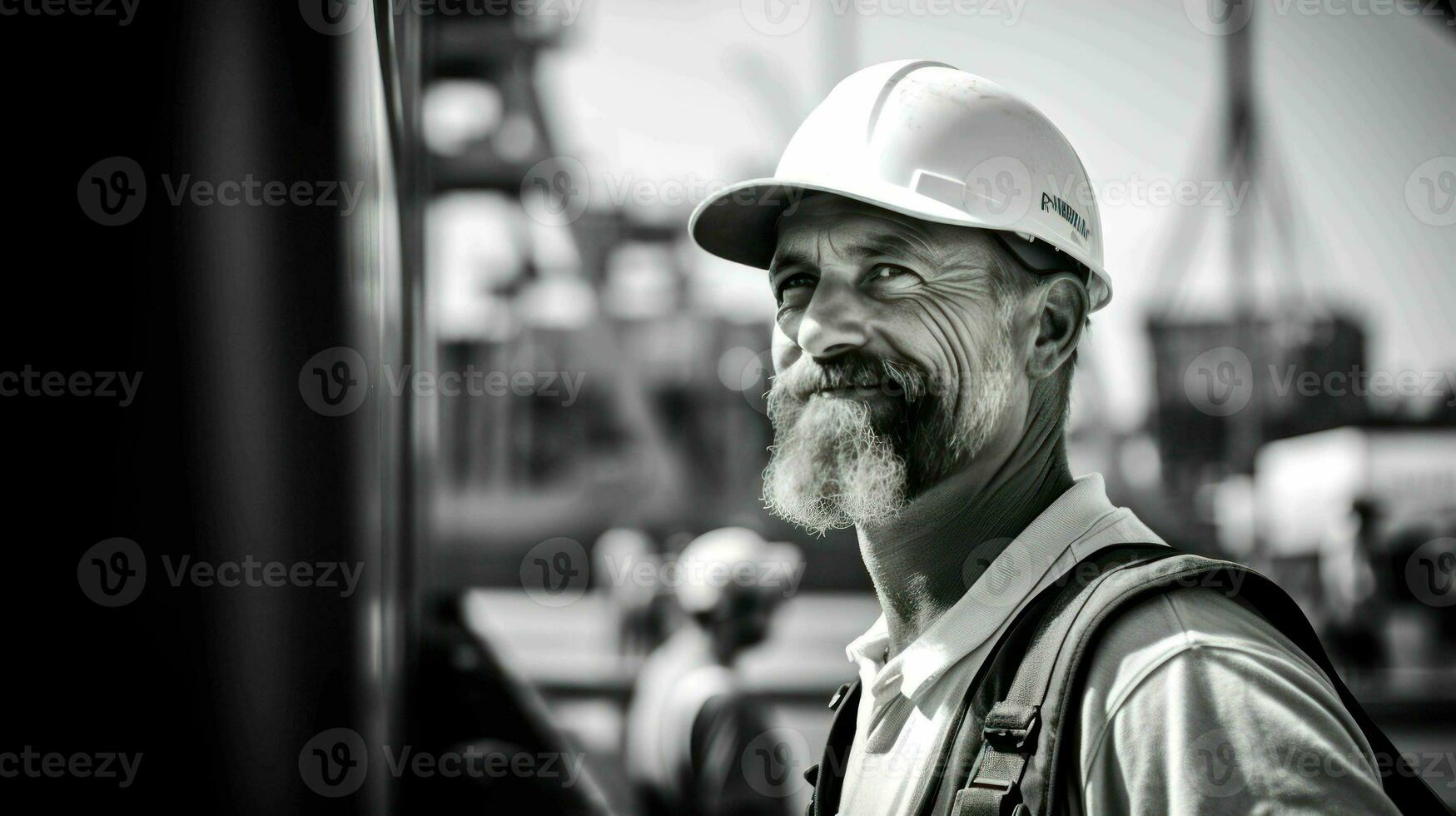 AI generated Dockworker at a seaport photo