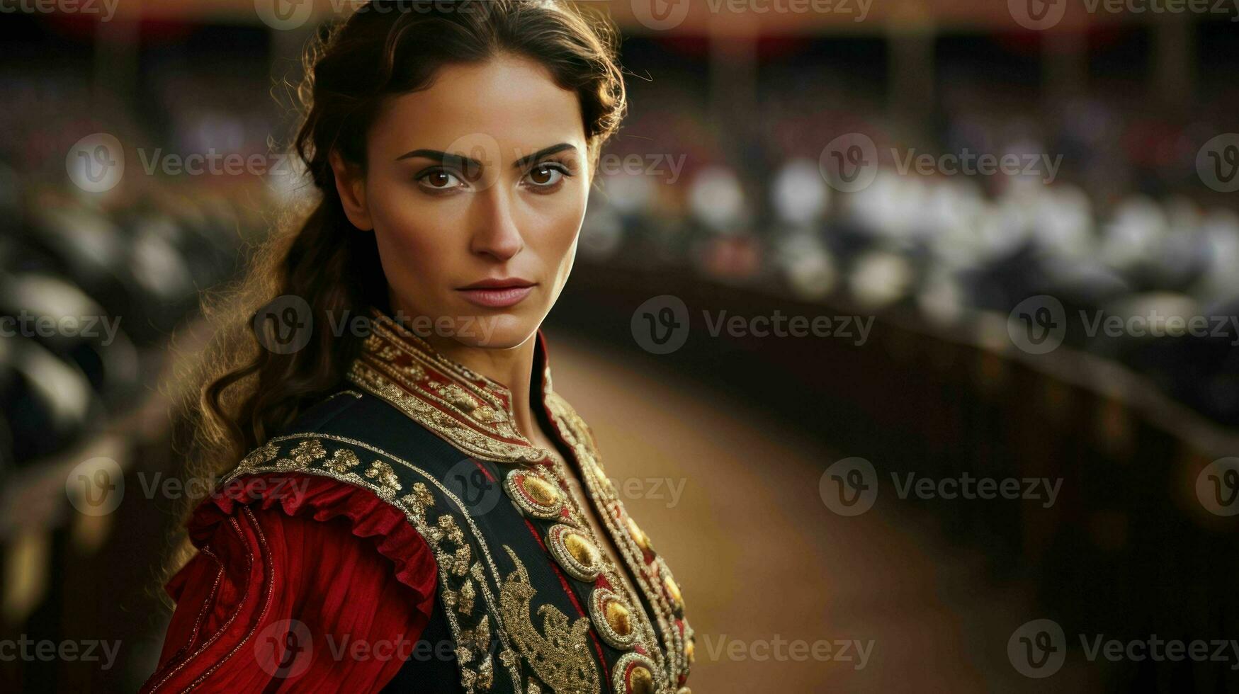 AI generated A Beautiful Spanish Woman Matador in Traditional Attire photo