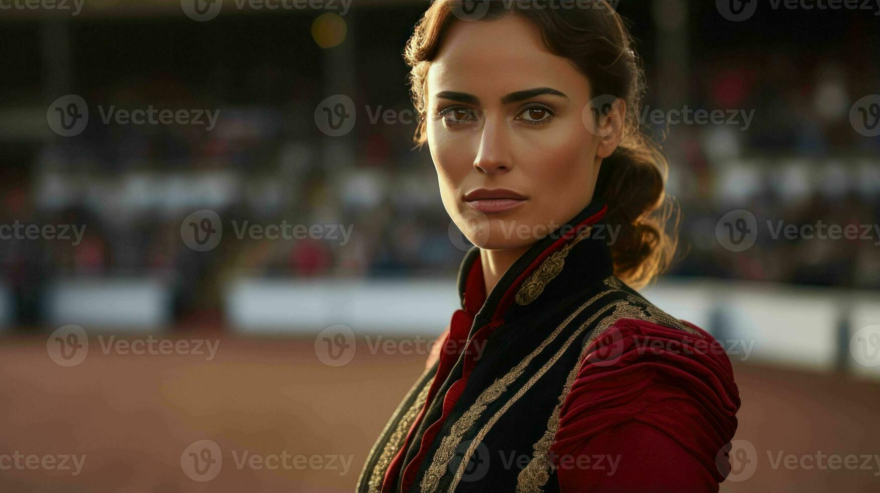 AI generated A Beautiful Spanish Woman Matador in Traditional Attire photo