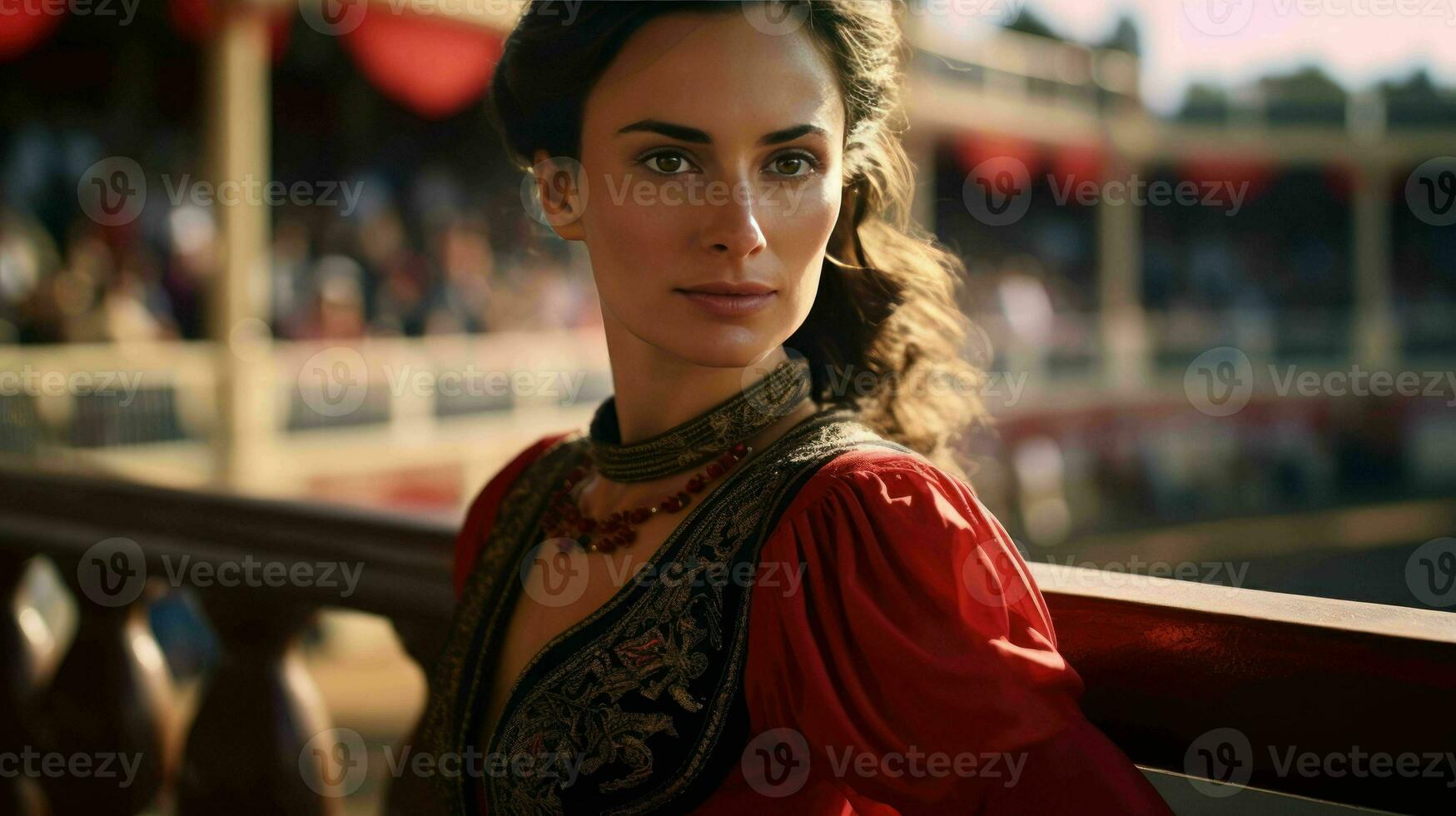 AI generated A Beautiful Spanish Woman Matador in Traditional Attire photo