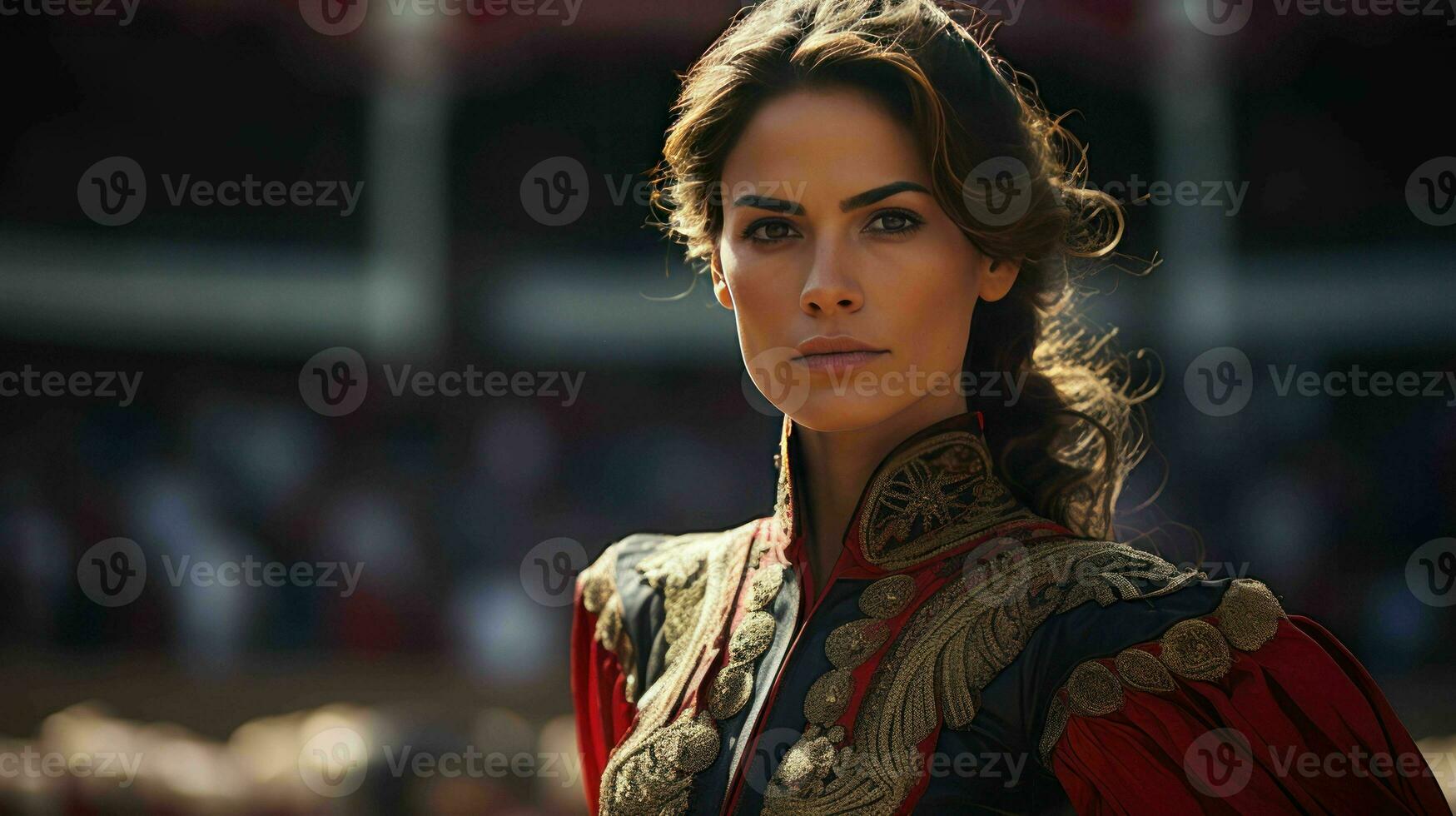 AI generated A Beautiful Spanish Woman Matador in Traditional Attire photo